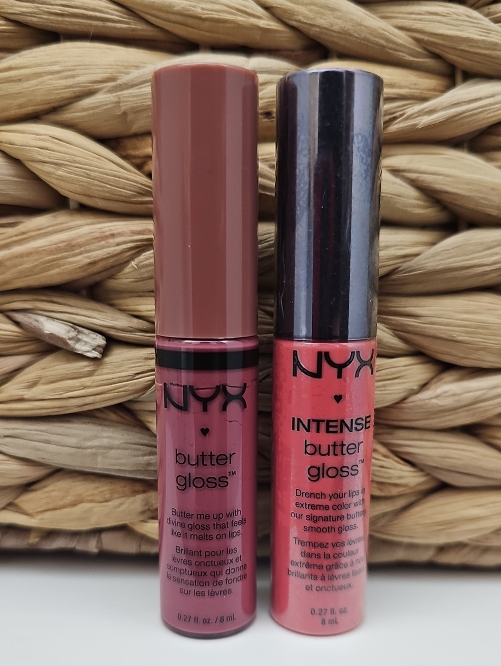 NYX Butter Gloss Duo — Mauve Pink & Coral Pink